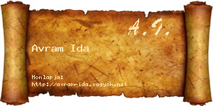 Avram Ida névjegykártya